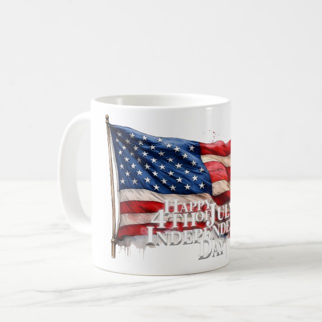 Mug Joyeux 4 juillet - Fête de l'Indépendance (Devant gauche)