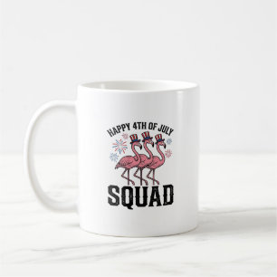 Mug Joyeux 4 juillet Flamingo Squad Vector Design_1