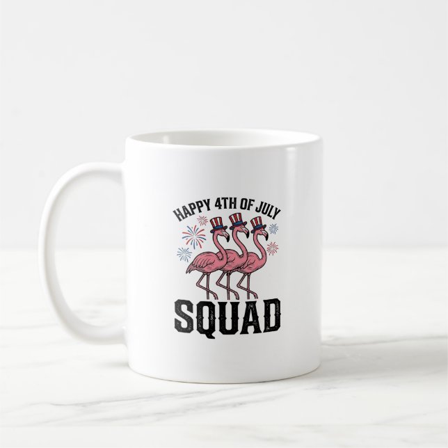 Mug Joyeux 4 juillet Flamingo Squad Vector Design_1 (Gauche)