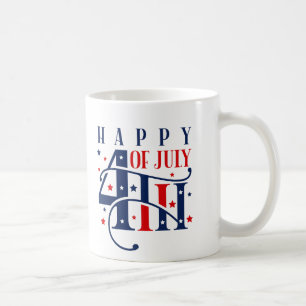 Mug Joyeux 4 juillet rouge blanc et bleu