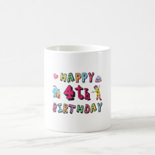 Mug Joyeux 4e anniversaire de Birthday 4 year b-day wi