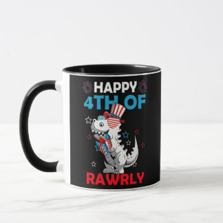 Mug Joyeux 4ème de Rawr ly Dinosaure TRex Célébrer 4èm