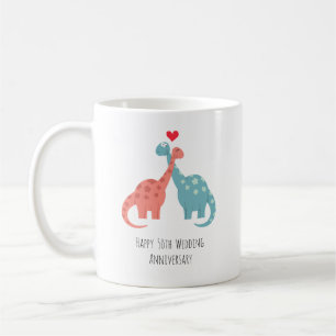 Mug Joyeux 50e anniversaire Mariage mignon Dinosaures