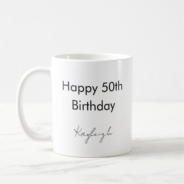 Mug Joyeux 50e Anniversaire Personnalisé (Gauche)