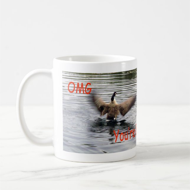 Mug Joyeux 80e anniversaire Oie battant (Gauche)