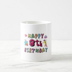 Mug Joyeux 8e anniversaire. 8 ans de voeux