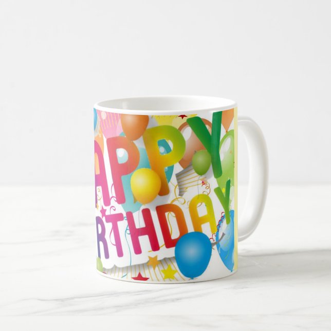Mug Joyeux Anniversaire (Bold colorful birthday design!)
