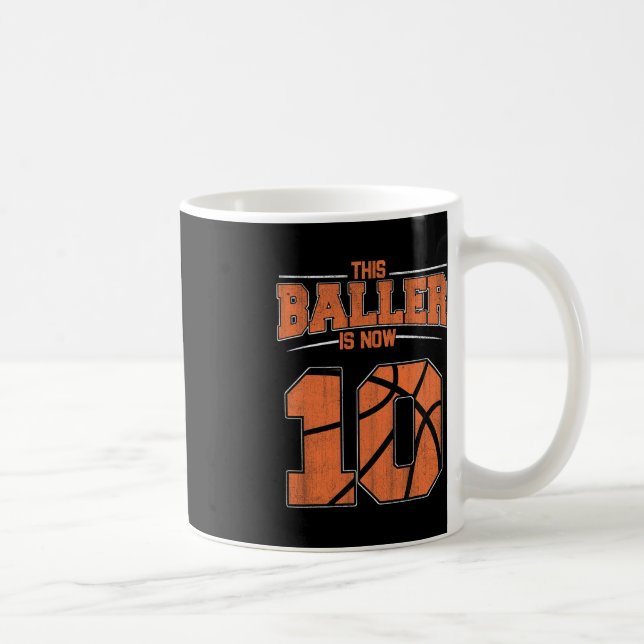 Mug Joyeux anniversaire 10e 10 ans Basketball Garçons  (Droite)
