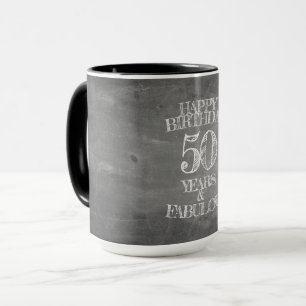 Mug Joyeux Anniversaire - 50 Ans & Fabuleux