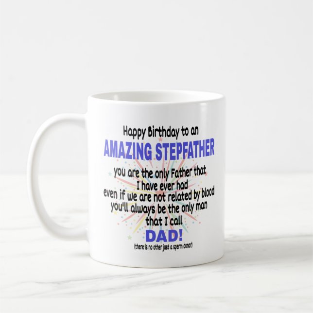 Mug Joyeux anniversaire à un Stepfather Extraordinaire (Gauche)