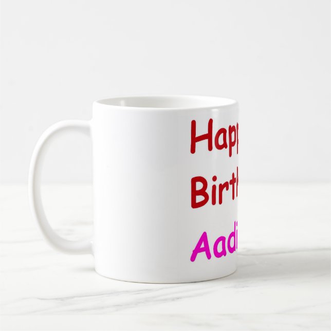 Mug Joyeux anniversaire Aadi (Gauche)