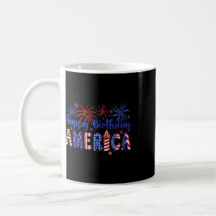 Mug Joyeux Anniversaire Amérique Feu d'Artifice Drapea