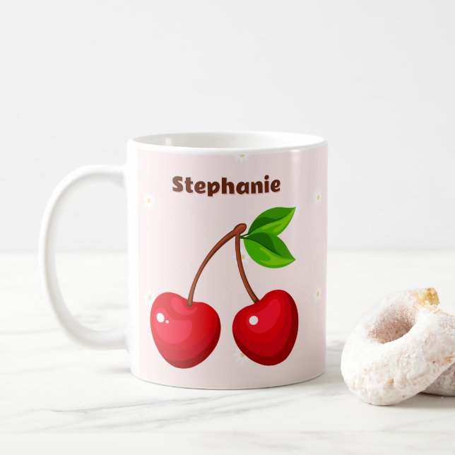 Mug Joyeux Anniversaire Cerise Douce (Avec donut)