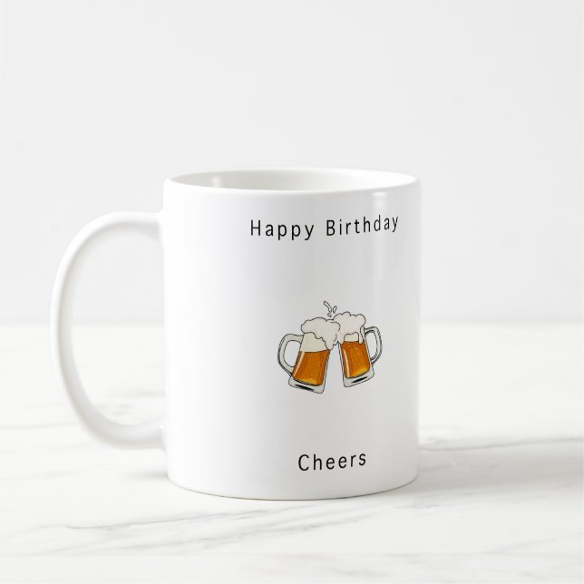 Mug Joyeux Anniversaire, Cheers bière (Gauche)