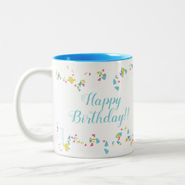 Mug Joyeux Anniversaire Confettis de Fête (Gauche)