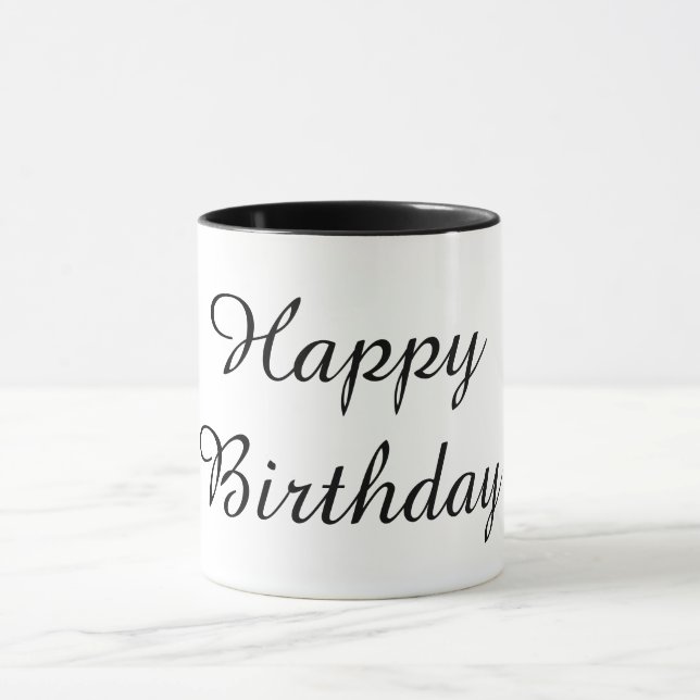 Mug Joyeux Anniversaire couleur noire (Centre)