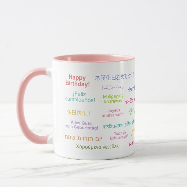Mug Joyeux anniversaire dans de nombreuses langues Ann (Gauche)