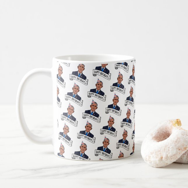 Mug Joyeux Anniversaire De Barack Obama (Avec donut)