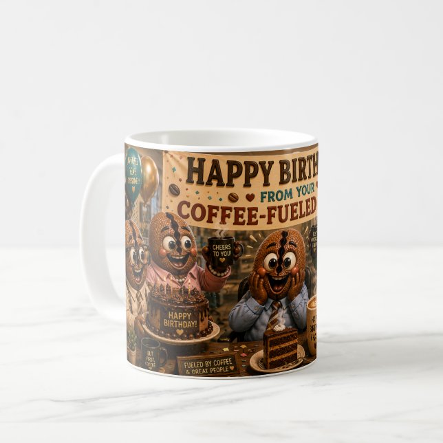 Mug Joyeux Anniversaire De L'Équipe (Devant gauche)