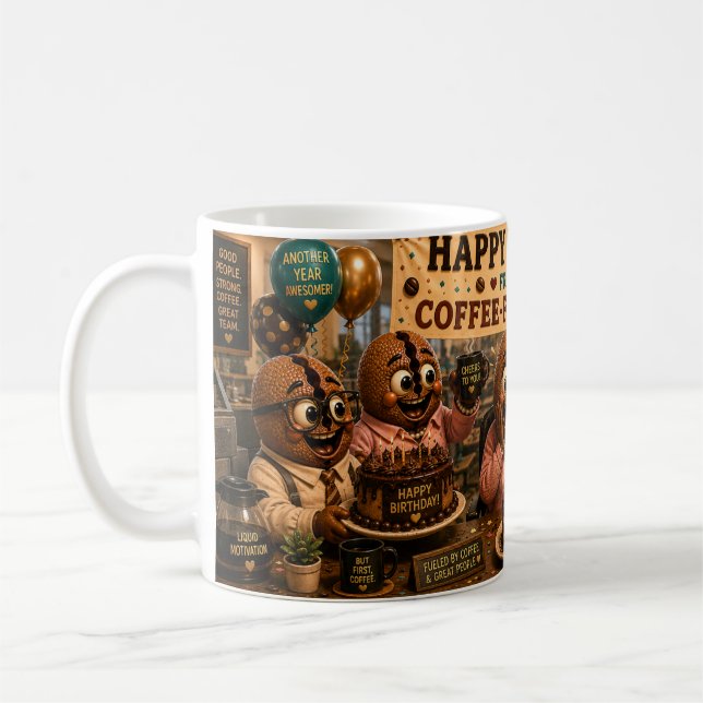 Mug Joyeux Anniversaire de l'équipe (option 2) (Gauche)