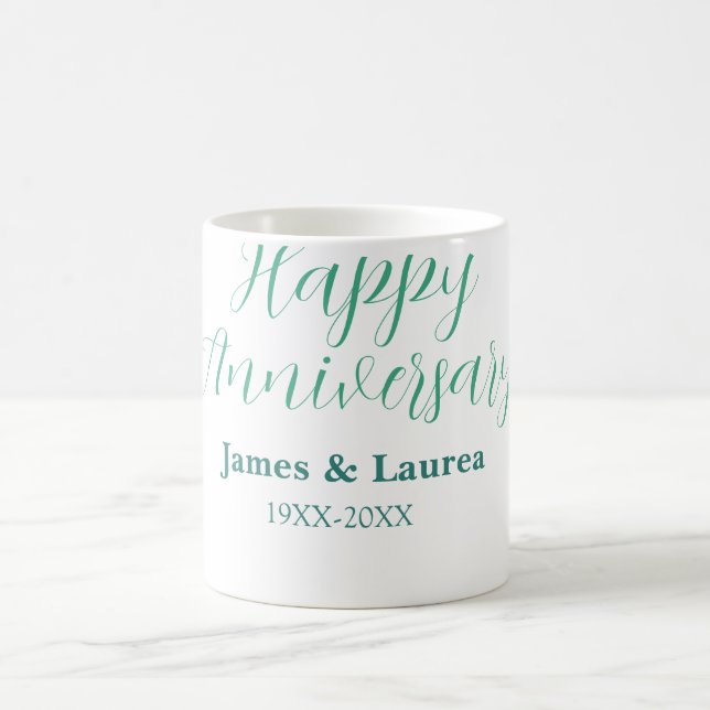 Mug Joyeux anniversaire de mariage nom date année simp (Centre)