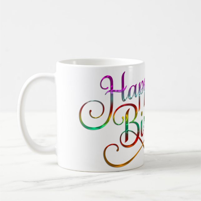 Mug JOYEUX ANNIVERSAIRE - design de texte + vos propre (Gauche)