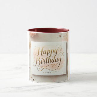 Mug Joyeux anniversaire Elegant Gold Design