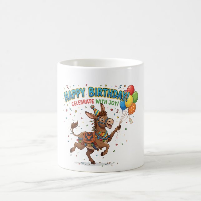 Mug Joyeux Anniversaire Fête de l'Âne (Centre)