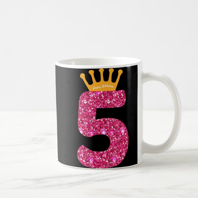 Mug Joyeux anniversaire, Filles 5e fête 5 ans Annivers (Droite)
