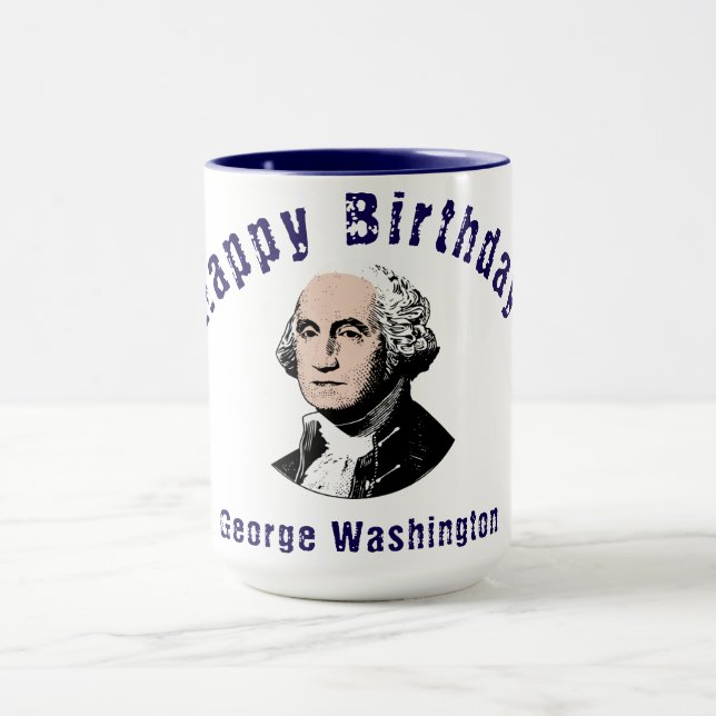Mug Joyeux anniversaire George Washington Design uniqu (Centre)