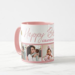 Mug Joyeux anniversaire grand-mère 5 photo collage ros