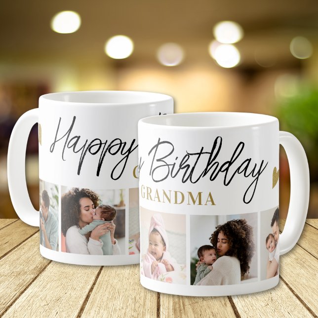 Mug Joyeux Anniversaire Grand-Mère 5 Photos Collage Ca (Créateur téléchargé)