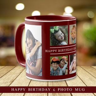 Mug Joyeux anniversaire grand-mère 6 photo collage Mar