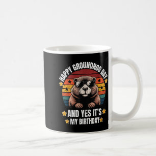 Mug Joyeux anniversaire Groundhog Sungles rétro Bonne