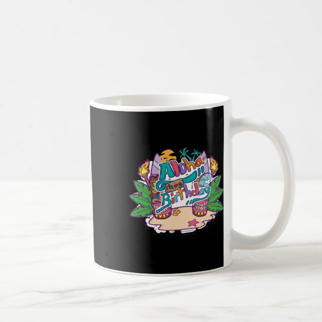 Mug Joyeux Anniversaire Hawaï Vacances Hawaïennes  (Droite)