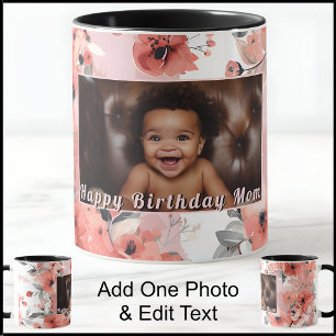 Mug Joyeux anniversaire maman maman Photo mignonne ros
