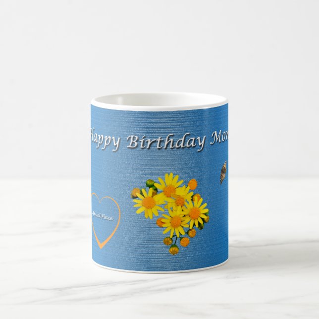 Mug Joyeux Anniversaire maman papillon Floral (Centre)