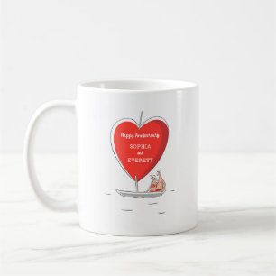 Mug Joyeux anniversaire Mariage bateau à voile Carte d