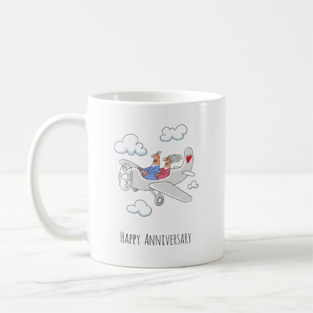 Mug Joyeux anniversaire Mariage Coeur Rouge Marié Coup (Gauche)