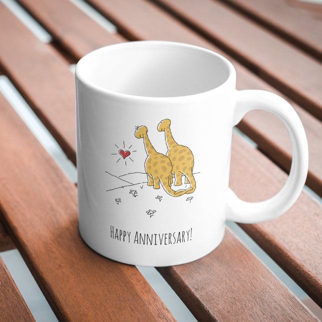 Mug Joyeux anniversaire Mariage marié couple Dinosaure (Créateur téléchargé)