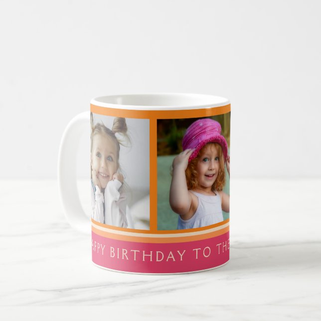 Mug Joyeux anniversaire Meilleur grand-mère photo Coll (Devant gauche)