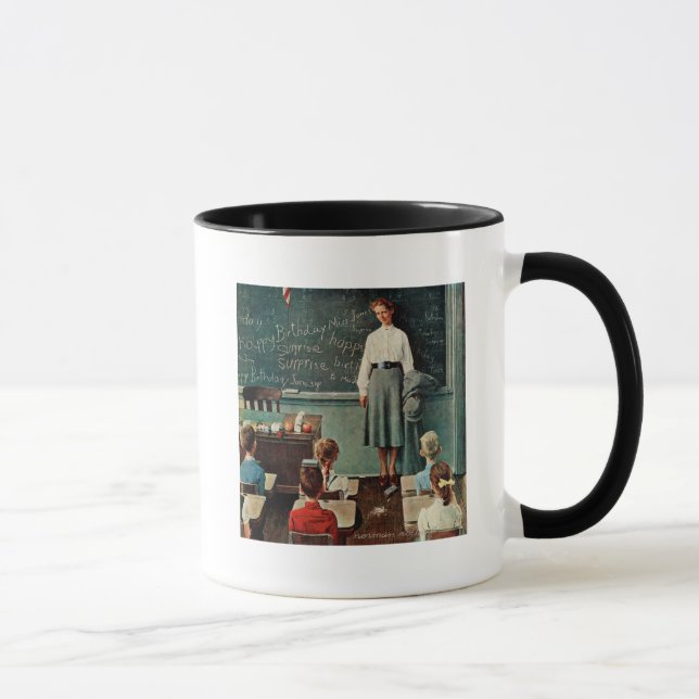 Mug Joyeux anniversaire, Miss Jones par Norman Rockwel (Droite)