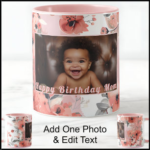 Mug Joyeux Anniversaire Nouvelle Maman Photo Jolie Flo