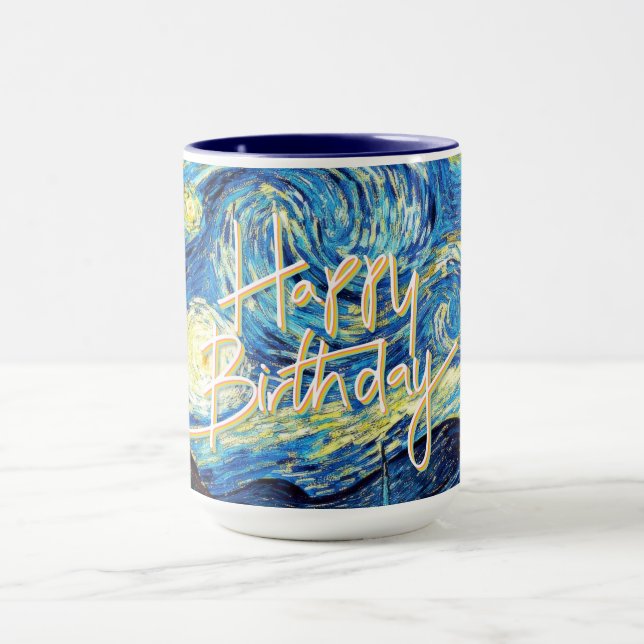 Mug Joyeux Anniversaire, Nuit étoilée Beaux-Arts, (Centre)