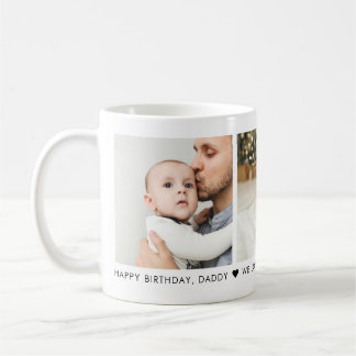 Mug Joyeux anniversaire Papa 3 Photo Personnalisé Café