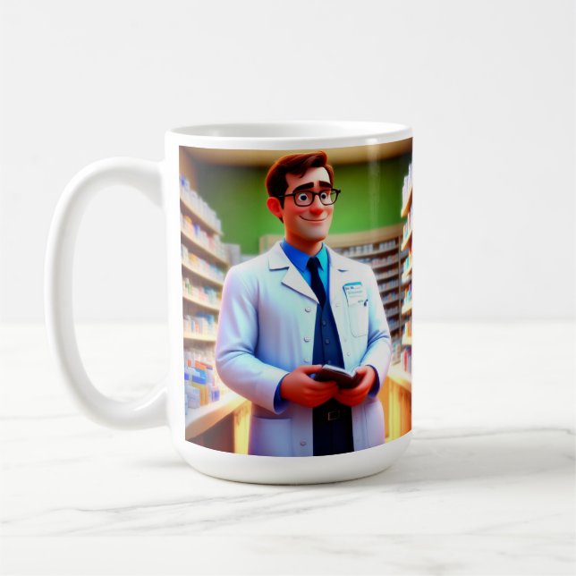 Mug Joyeux Anniversaire Pharmacien (Gauche)