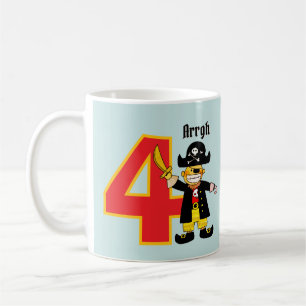 Mug Joyeux Anniversaire Pirate Mignon Garçon 4 Ans