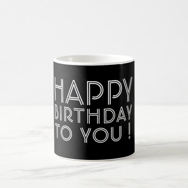 Mug "Joyeux Anniversaire Pour Vous !" Noir et blanc (Centre)