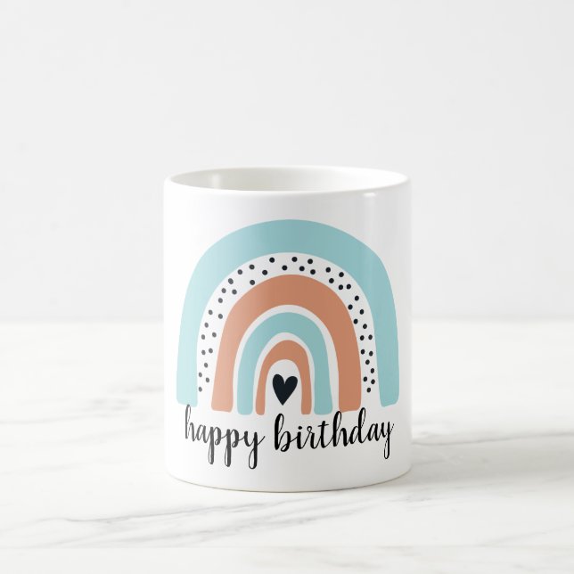 Mug Joyeux anniversaire Rainbow Blue Peach (Centre)