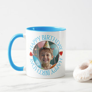 Mug Joyeux Anniversaire | Rond de Photo Personnalisé C
